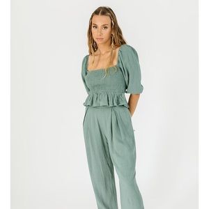 Teal matching set— pants and a top